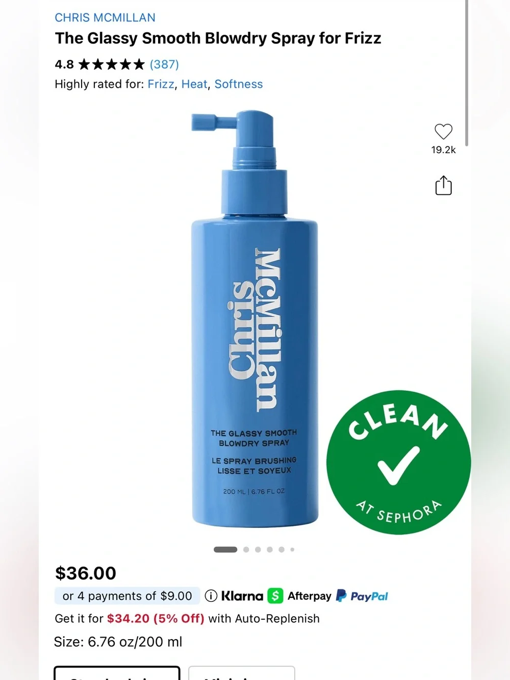 Chris McMillan the glassy smooth blow dry spray for frizz. New!